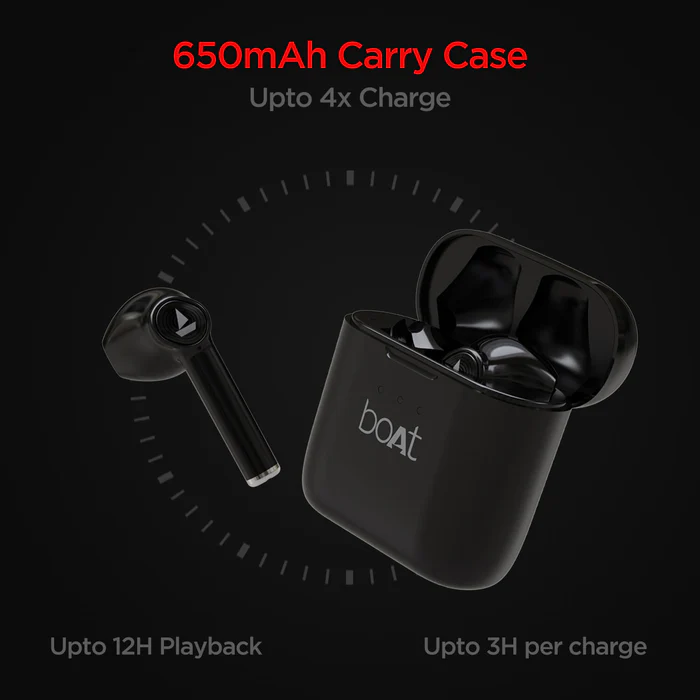 Boat Earbuds Airdopes 131 Steel Black Details